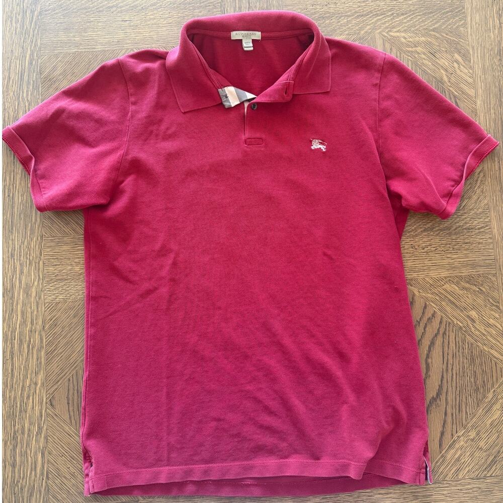 Burberry Brit Polo Red Short Sleeve L Nova Check
